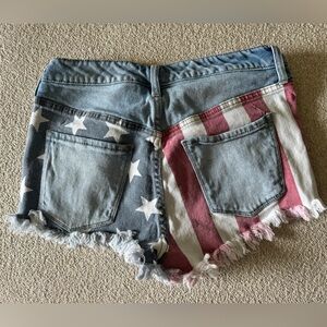 American Flag denim shorts